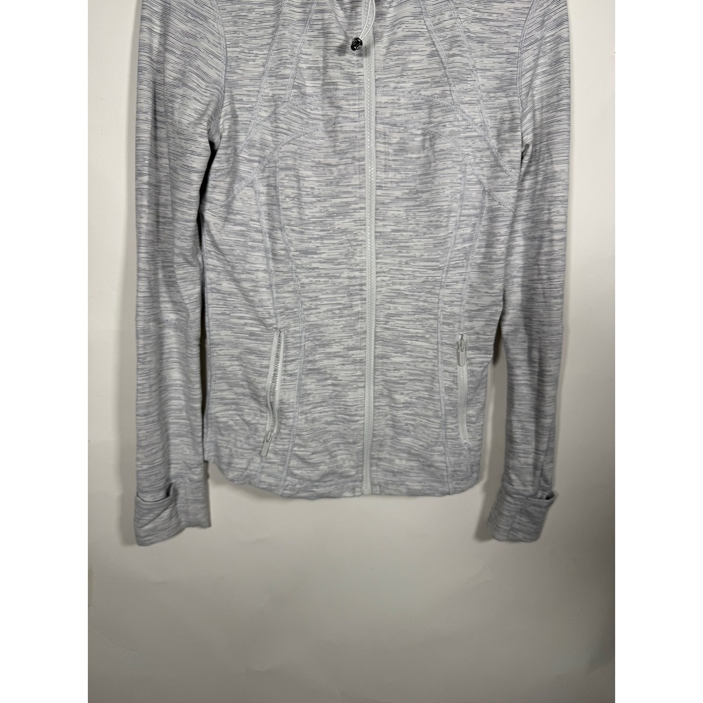 Lululemon Define Jacket Size 6 Grey White Space Dye Full Zip Yoga Athletic - Picture 3 of 8